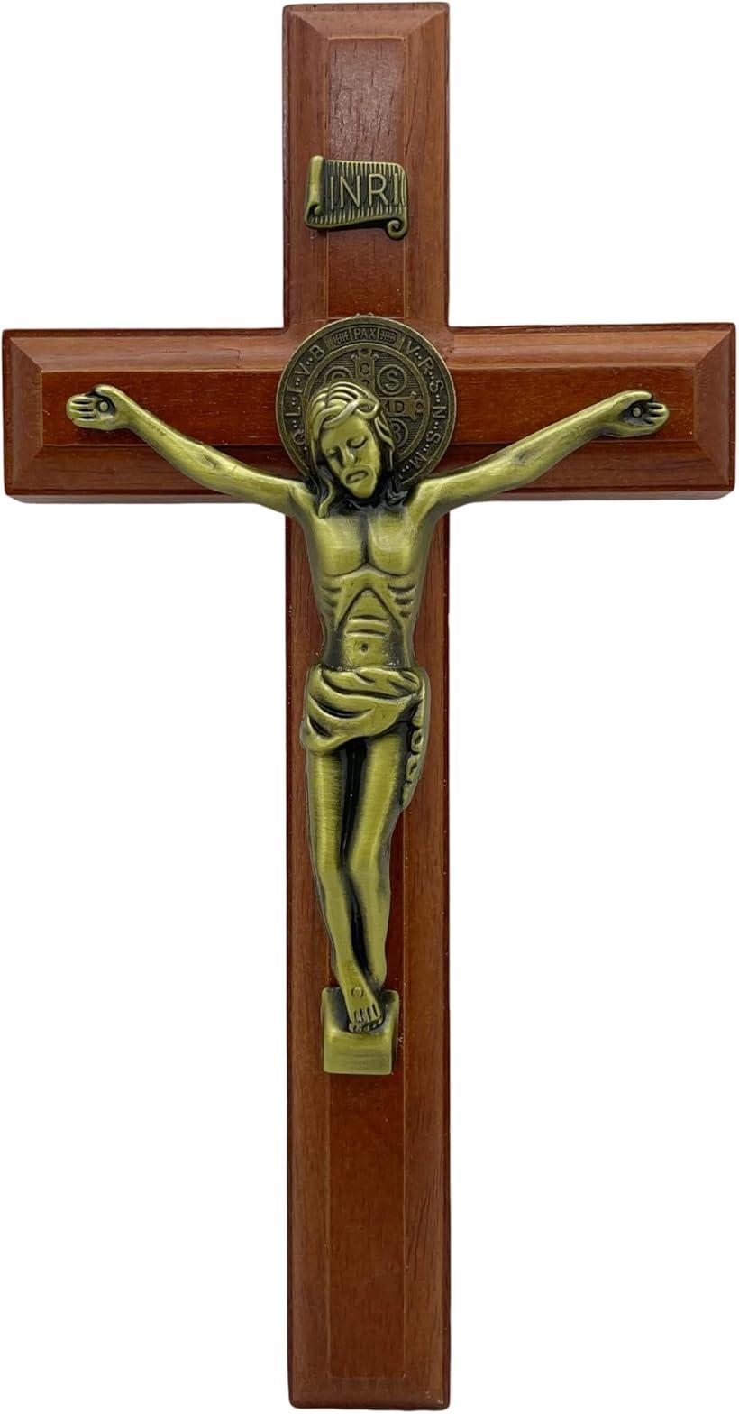 楽天市場】イエス・キリスト 木製 十字架 25cm 壁掛け用E987 (ブラウン