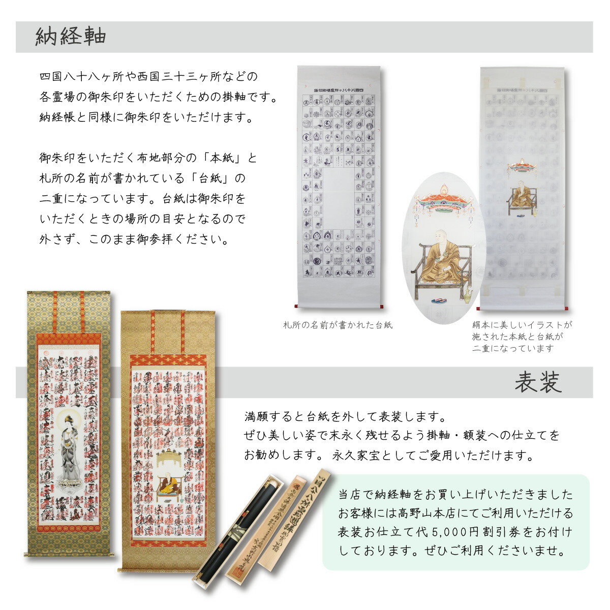 楽天市場】納経軸 四国八十八ヶ所霊場用 龍鳳大師（扁額／横額用