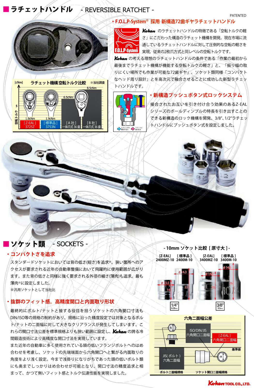 楽天市場】Ko-kenステッカー進呈 3726ZB Z-EAL 3/8