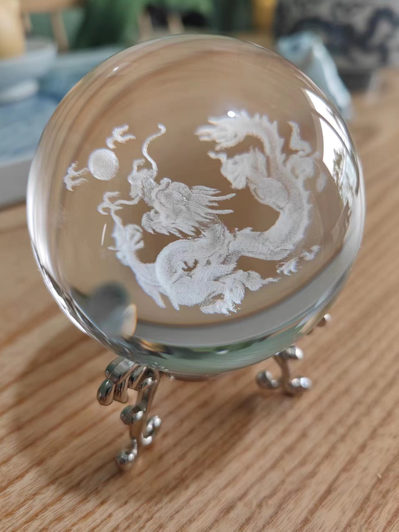 楽天市場】IwaiLoft クリスタルボール 置物 3D 水晶玉に浮かび上がる