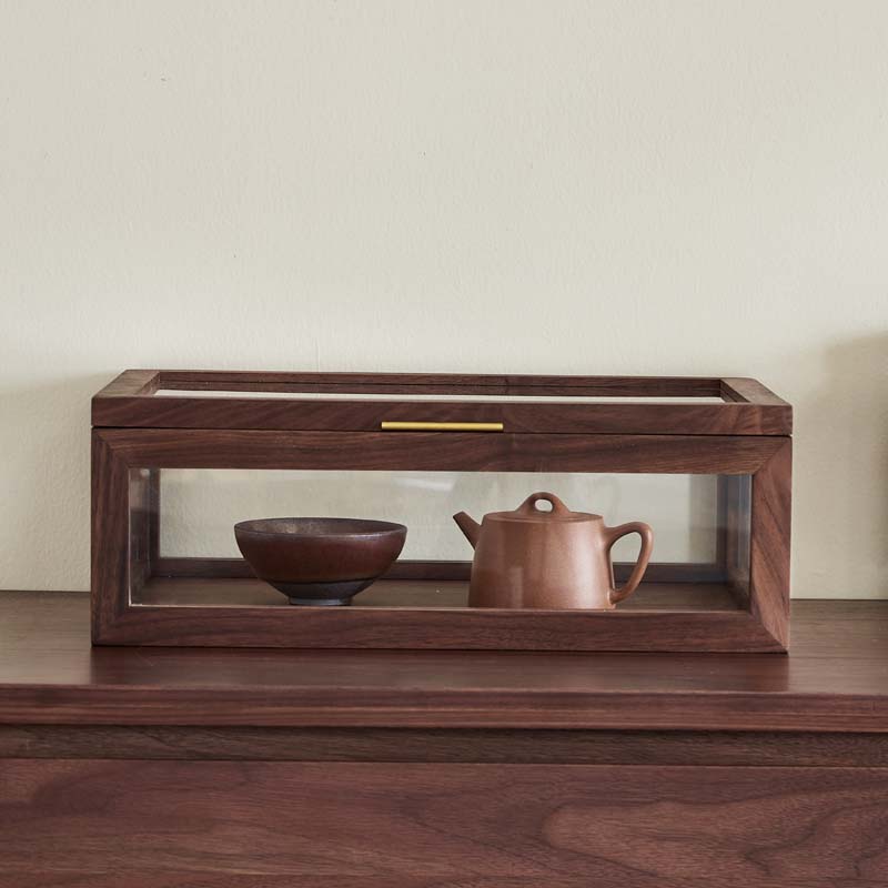 楽天市場】ウールナット&ガラス 茶棚 ウッドケース ウッドボックス