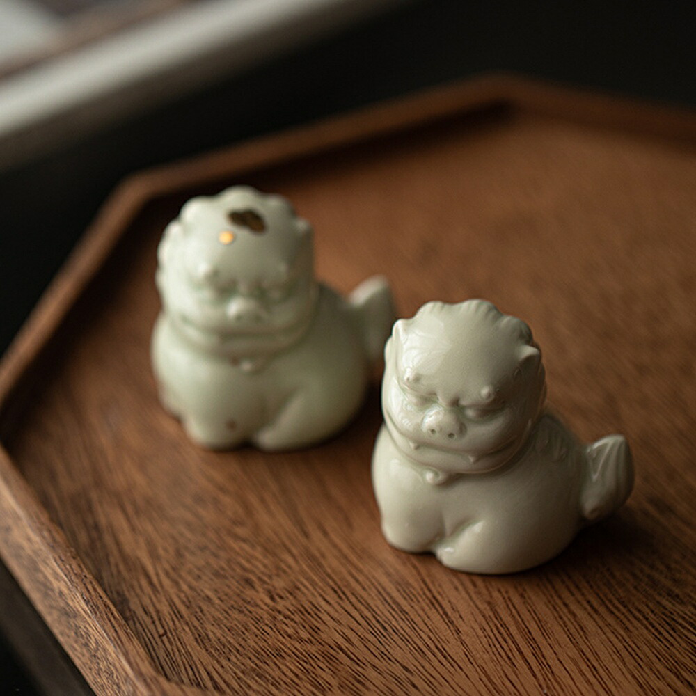 楽天市場】【1匹のみ】IwaiLoft 獅子の置物 陶磁器 筆置き ミニ 文鎮