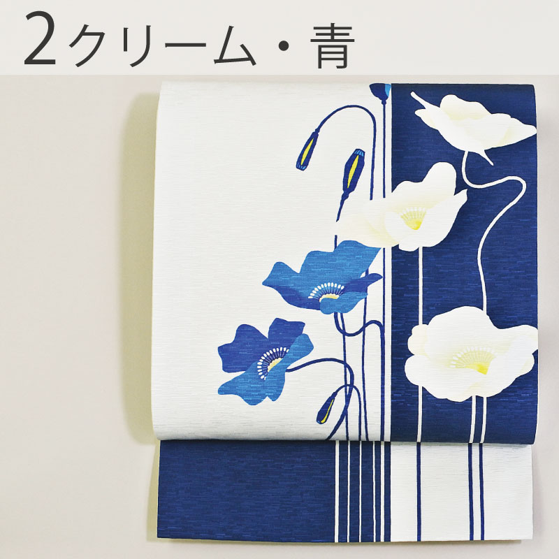 楽天市場】WA・KKA 芥子の花正絹 京袋帯 ワッカ 【赤黒 クリーム