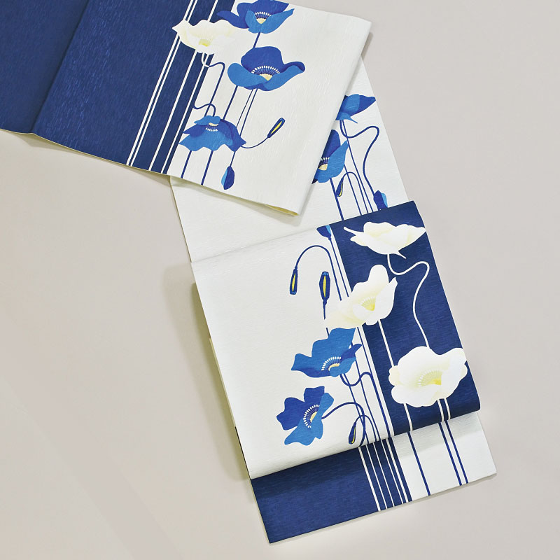 楽天市場】WA・KKA 芥子の花正絹 京袋帯 ワッカ 【赤黒 クリーム