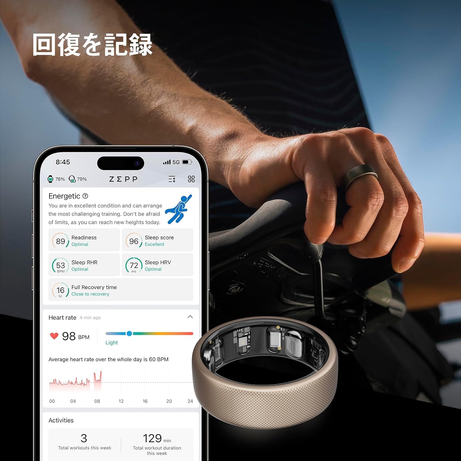 楽天市場】Amazfit Helio Ring スマートリング軽量 チタン合金 回復