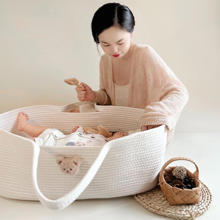 楽天市場】北欧 赤ちゃん 出産祝い 籠 かご 移動用 おもちゃ入れ