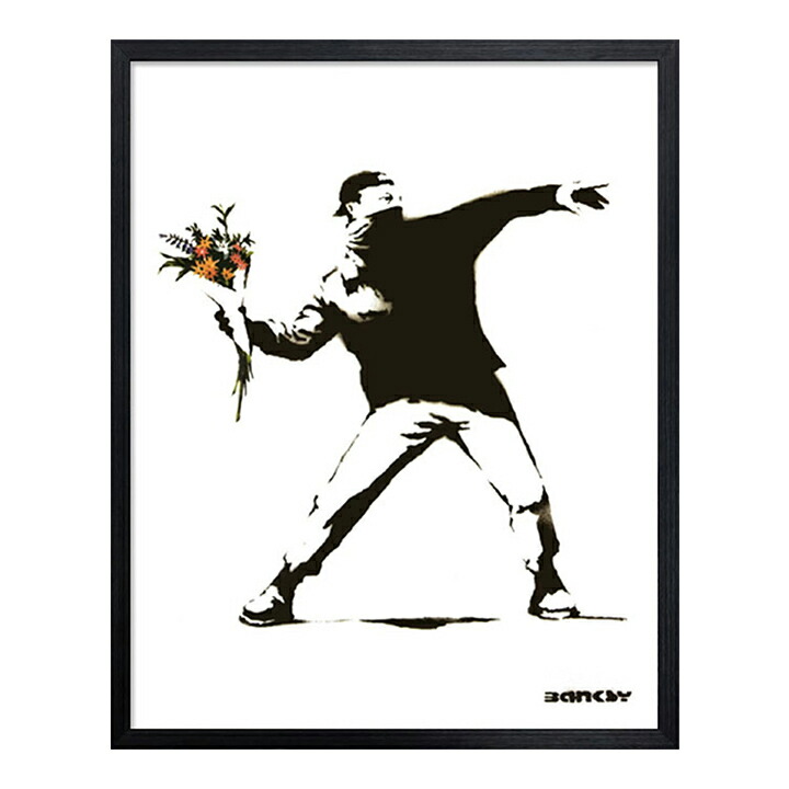 楽天市場】アートパネル Banksy バンクシー Molotov 火炎瓶 flower