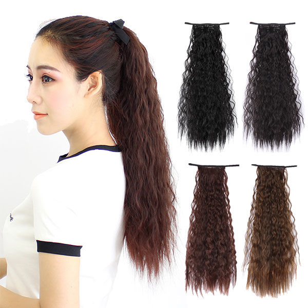 楽天市場】ポイントウィッグ ソバージュ ポニーテール リボン式