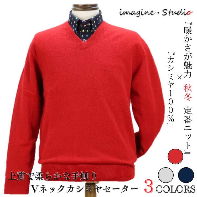 楽天市場】カシミヤ100% セーター ニット Vネック カーディガン 紳士