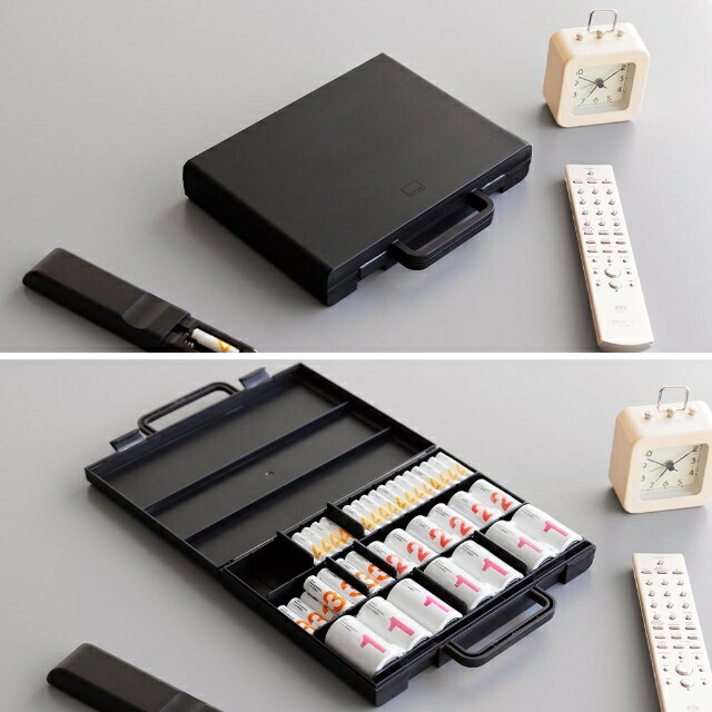 楽天市場】山崎実業 ハンドル付きスリム分別電池ケース タワー