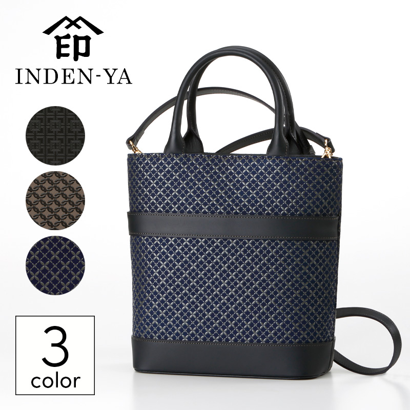 印傳屋 INDEN-YA ベネッセージ 房柄 ハンドバッグ 甲州印伝 鹿革 印傳屋（INDEN-YA） 印伝バッグ トートバッグ 印伝 印伝屋 日本製