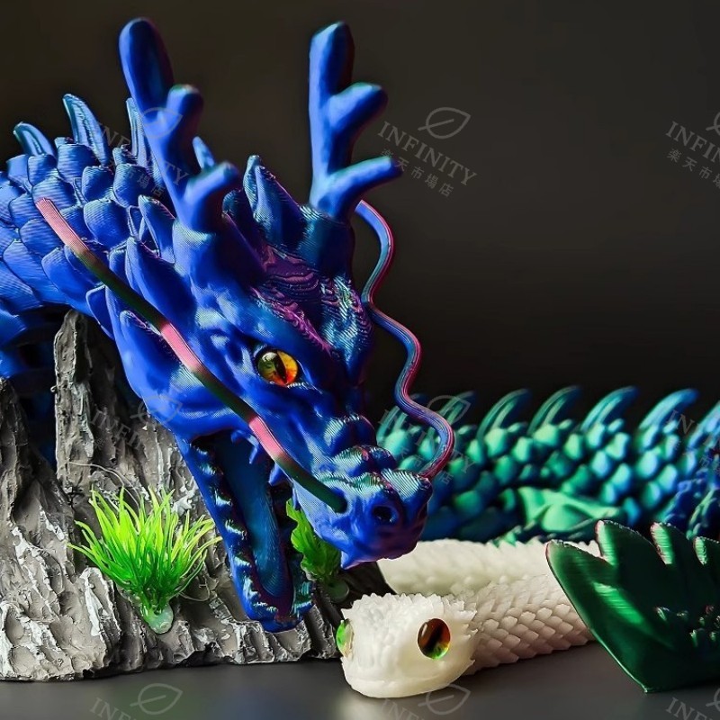 楽天市場】3Dプリント 中国龍 ドラゴン フィギュア 可動式 口が開く