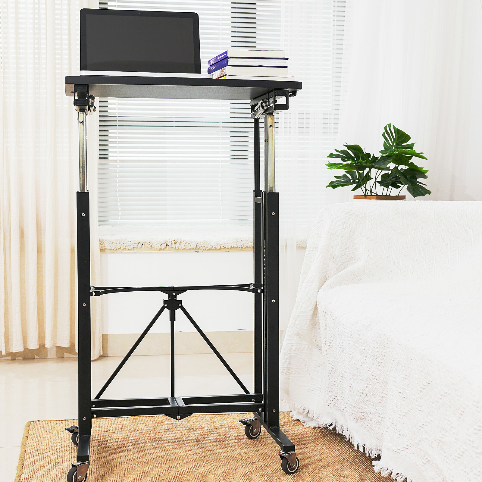 楽天市場】折りたたみデスク 昇降式 角度調整 高さ調整 キャスター付き