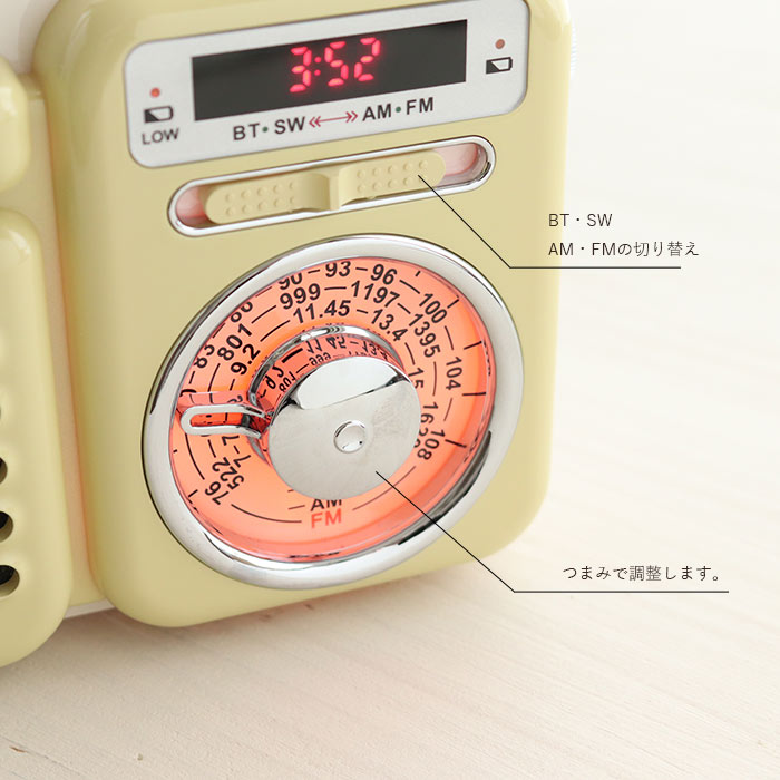 楽天市場】マルチレトロラジオ RELAX スピーカー・ライト機能有り