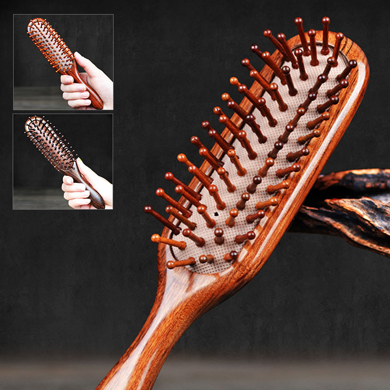 楽天市場】ヘアブラシ 木製 静電気を起こしにくい 丸いピン先 頭皮