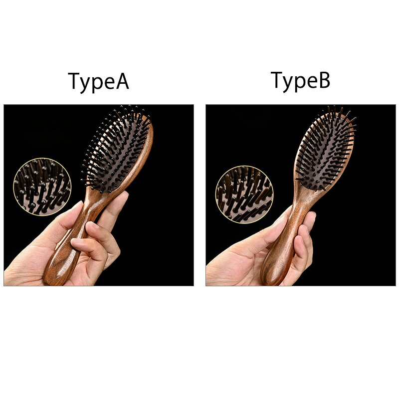 譚木匠 パドルブラシ ヘアブラシ ヘアケア 高級黒檀 木製 櫛 コーム