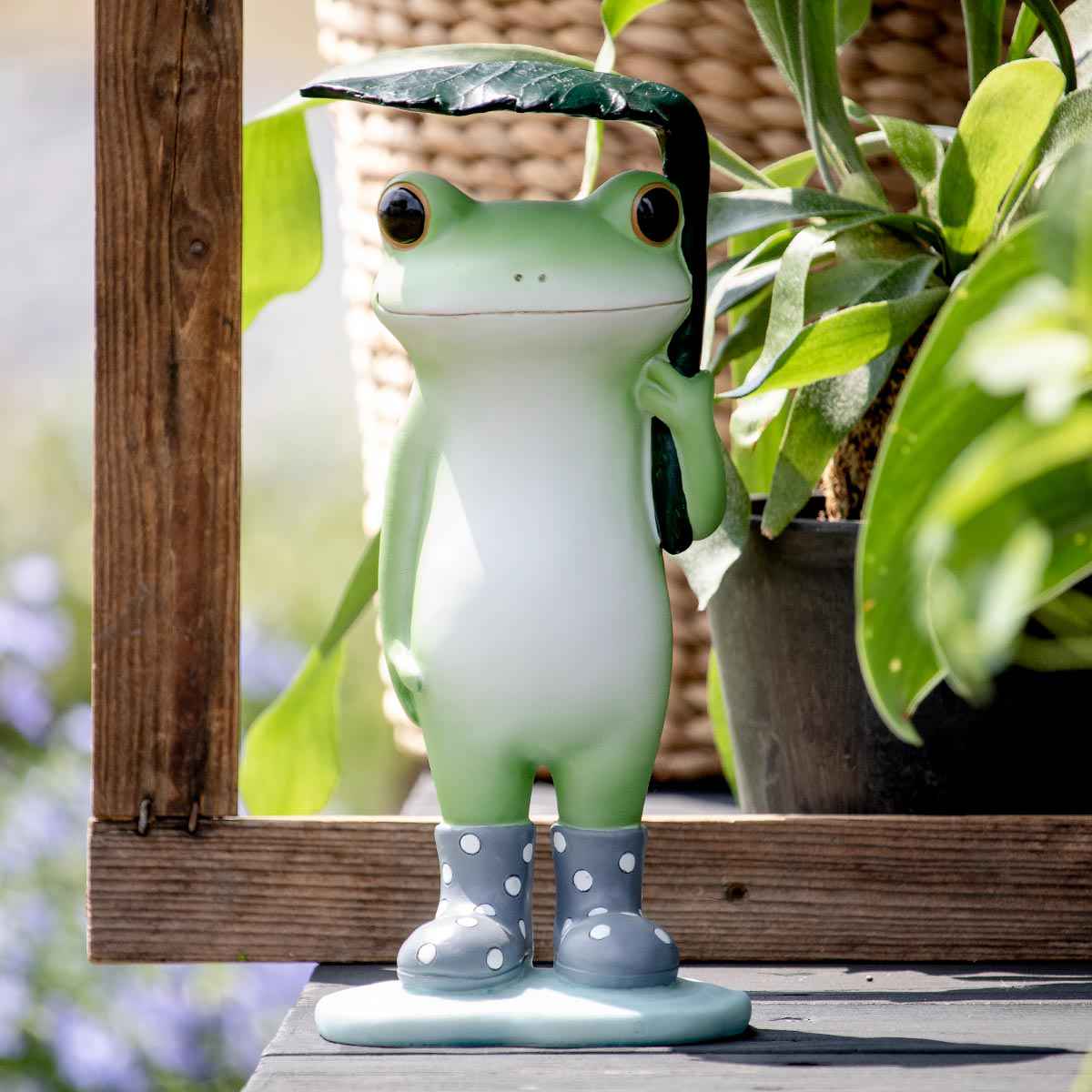 楽天市場】ガーデン オーナメント 葉っぱ傘カエル Copeau （ コポー