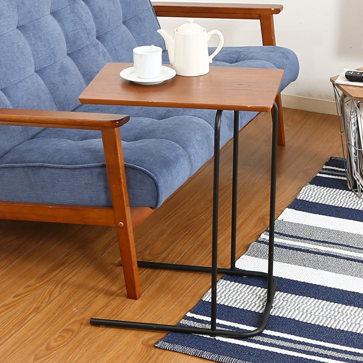 楽天市場】サイドテーブル 高さ60cm 木製 コーヒーテーブル （ コの字