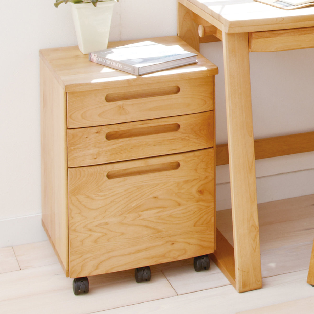 楽天市場】学習机 ワゴン 2点セット 天然木 アルダー材 オイル仕上 幅