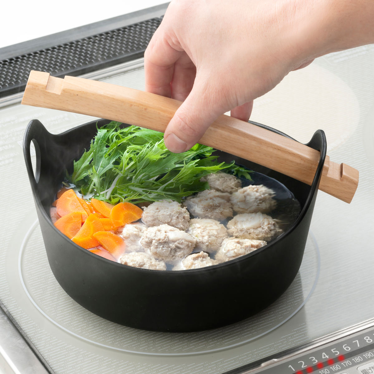 楽天市場】すき鍋 18cm IH対応 鉄鋳物 ハンドルが外せる鍋 （ ガス火