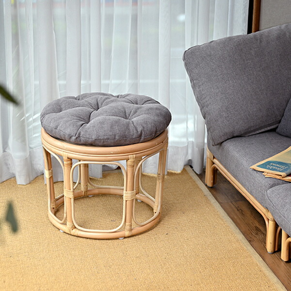 楽天市場】籐 スツールオットマン 円型 Breeze 座面高45cm （ 送料無料