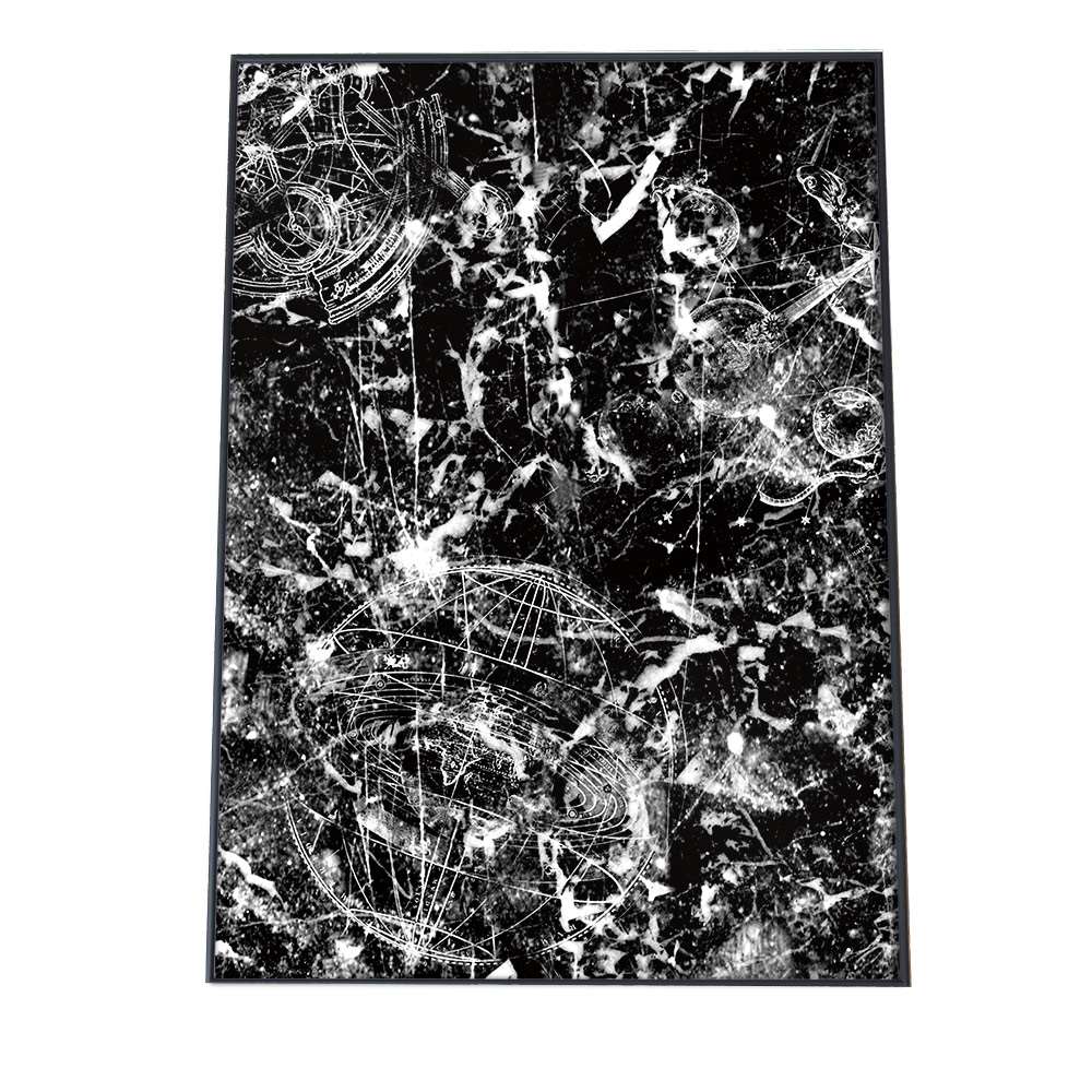 楽天市場】モノトーン 総柄 模様 アート 黒 ポスター 【選べる全サイズ