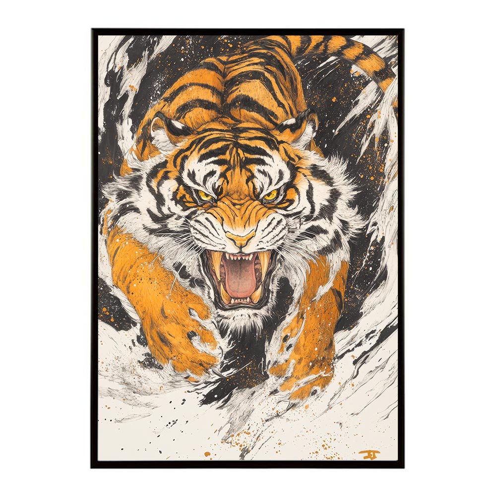 楽天市場】トラ 虎 絵画 掛け軸風 浮世絵 画家 日本 和風 絵 アート