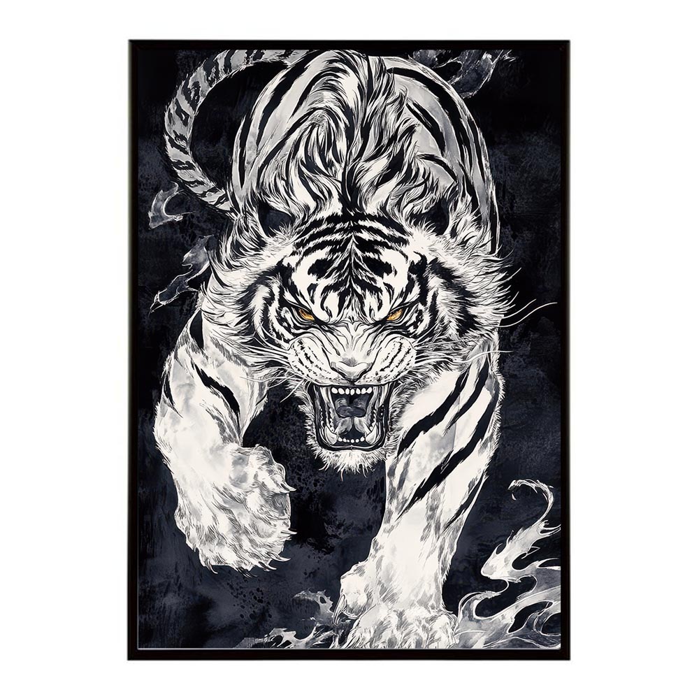 楽天市場】トラ 虎 絵画 掛け軸風 浮世絵 画家 日本 和風 絵 アート