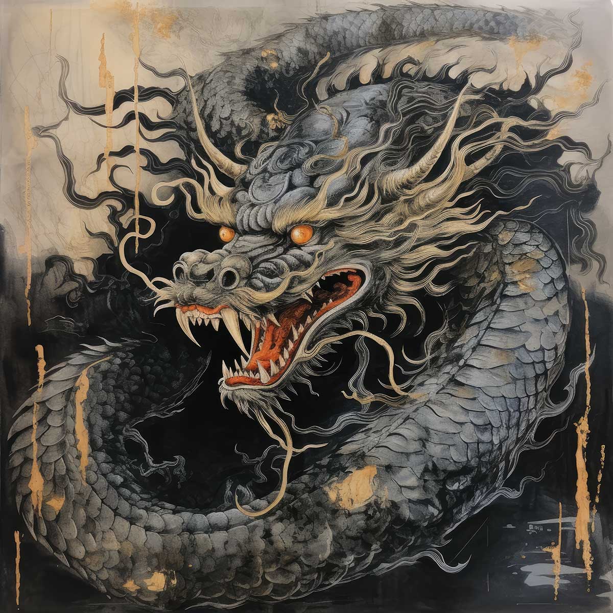 楽天市場】金運 龍 ドラゴン 正方形ポスター ゴールド 竜 風水 魔除け