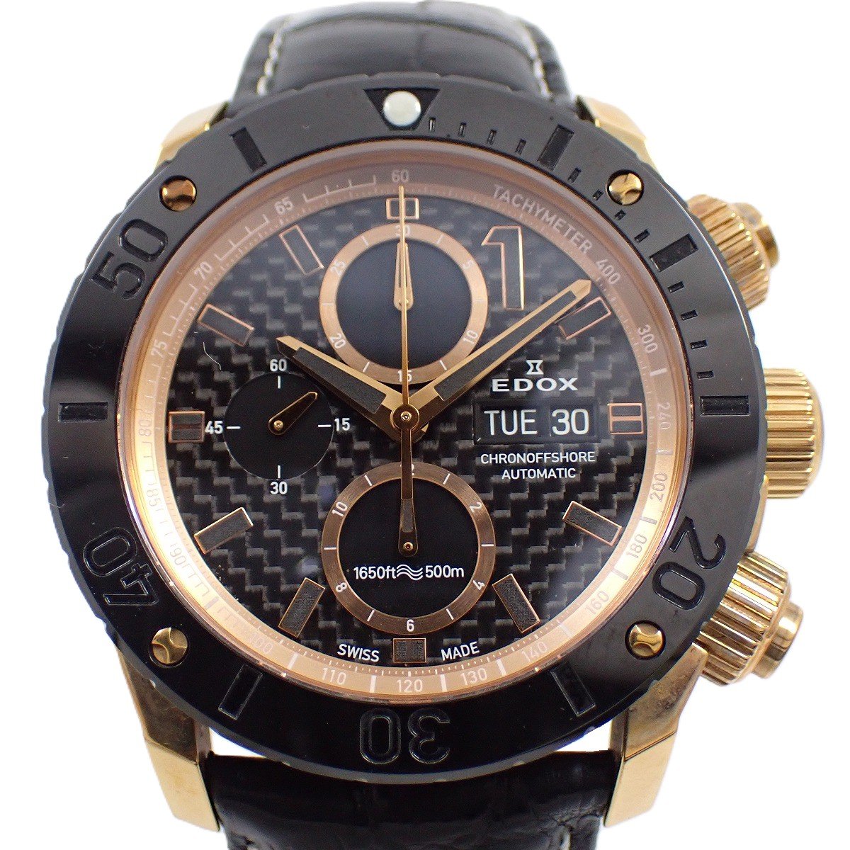 楽天市場】【中古】EDOX エドックス クロノオフショア1 自動巻き