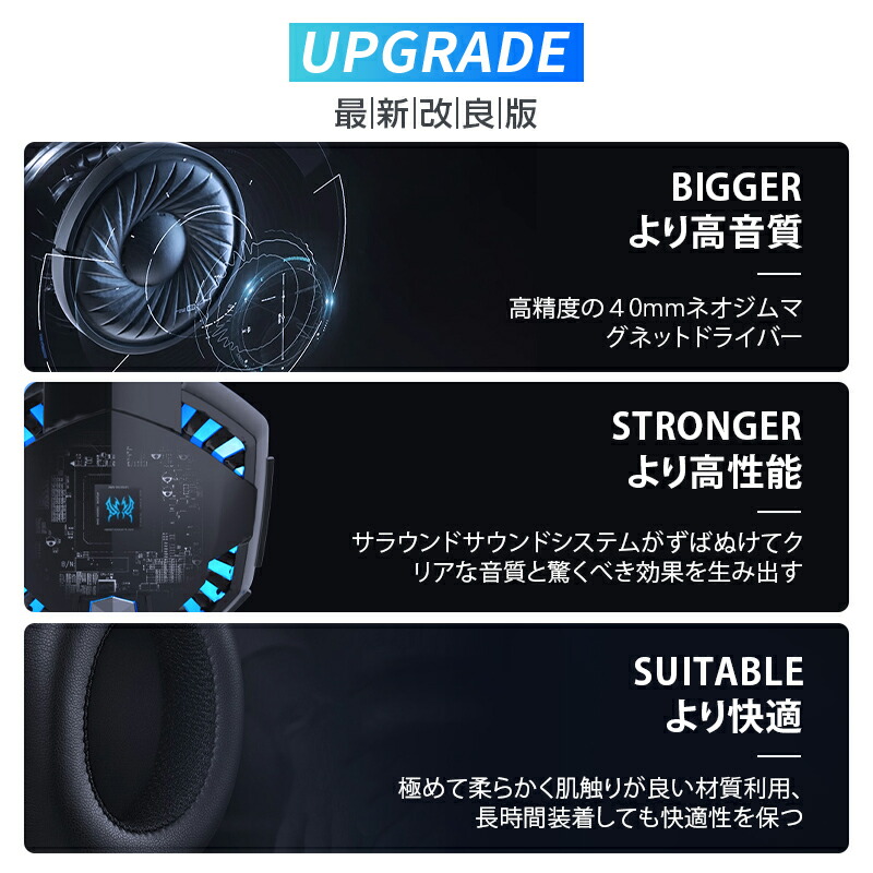 楽天市場】【楽天1位常連】 ゲーミングヘッドセット ヘッドホン ps4