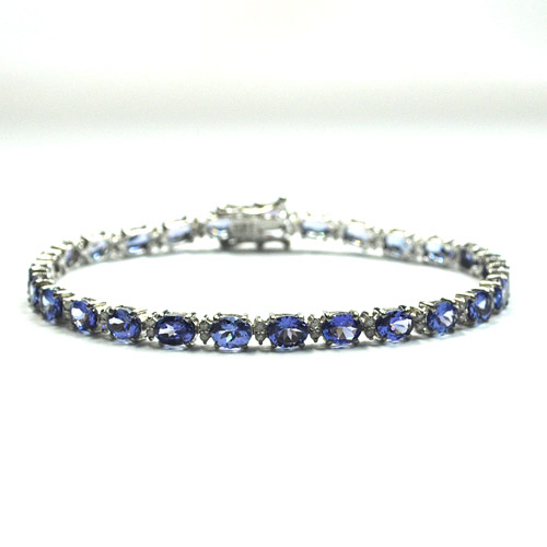 楽天市場】タンザナイト×ダイヤモンド K18ホワイトゴールド テニス