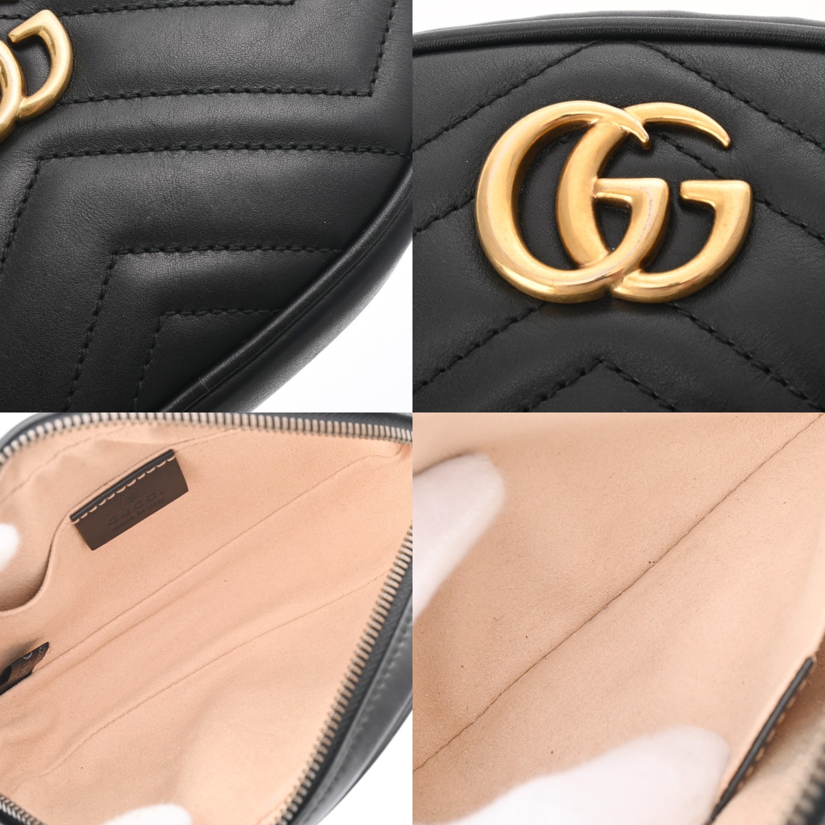 楽天市場】グッチ GUCCI GGマーモント ベルトバッグ ブラック 476434