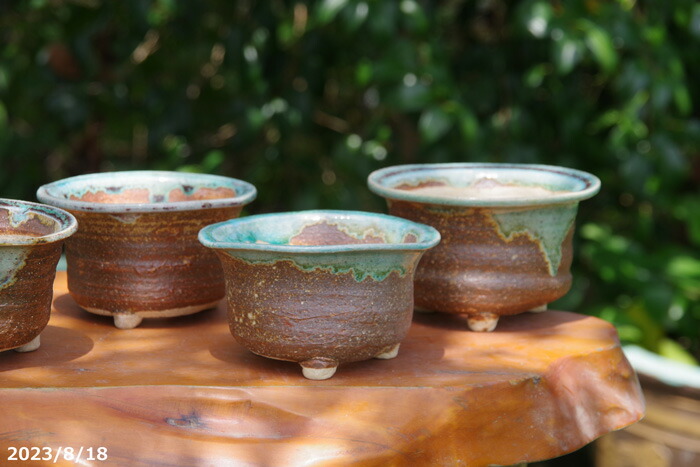 楽天市場】信楽焼 植木鉢 手びねり(ロクロ引き) 南蛮楕円足付鉢（B級品