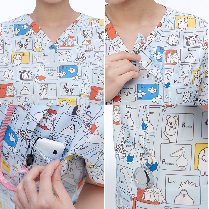 楽天市場】白衣 ミッフィー スクラブ [男女兼用] MFS-5852 Naway