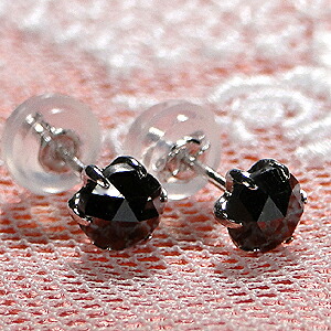 楽天市場】Pt900【1.0ct】一粒 ブラックダイヤモンド スタッドピアス