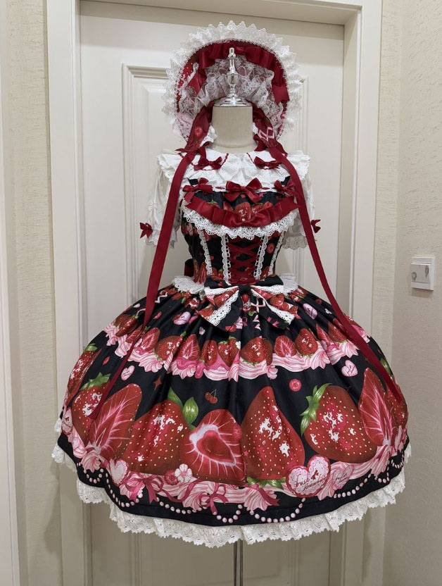 楽天市場】ロリータドレス イチゴ 苺 可愛い ロリータ ワンピース