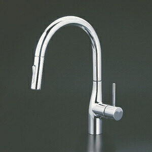 楽天市場】KVK シングルシャワー付混合栓 eレバー めっき 一般地仕様