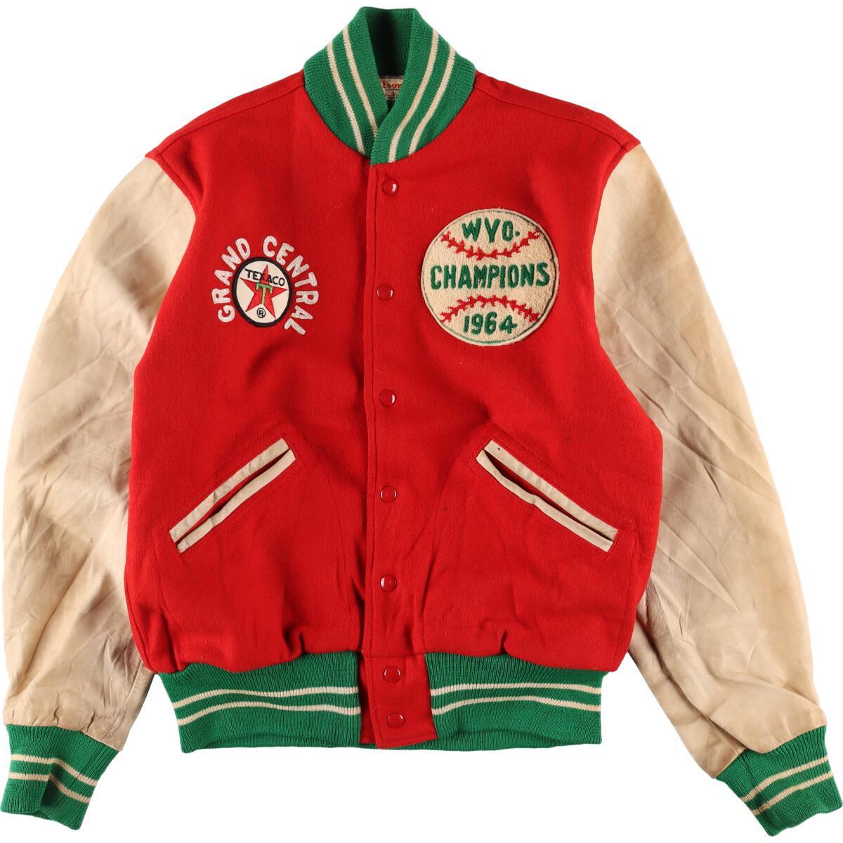 楽天市場】古着 40年代 Wilson チェーン刺繍 袖革ウールスタジャン