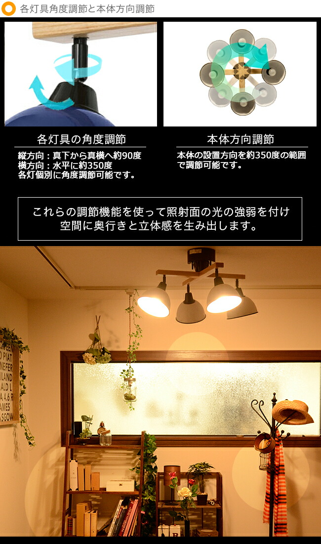 楽天市場】スポットライト シーリングライト リモコン付 4灯 照明