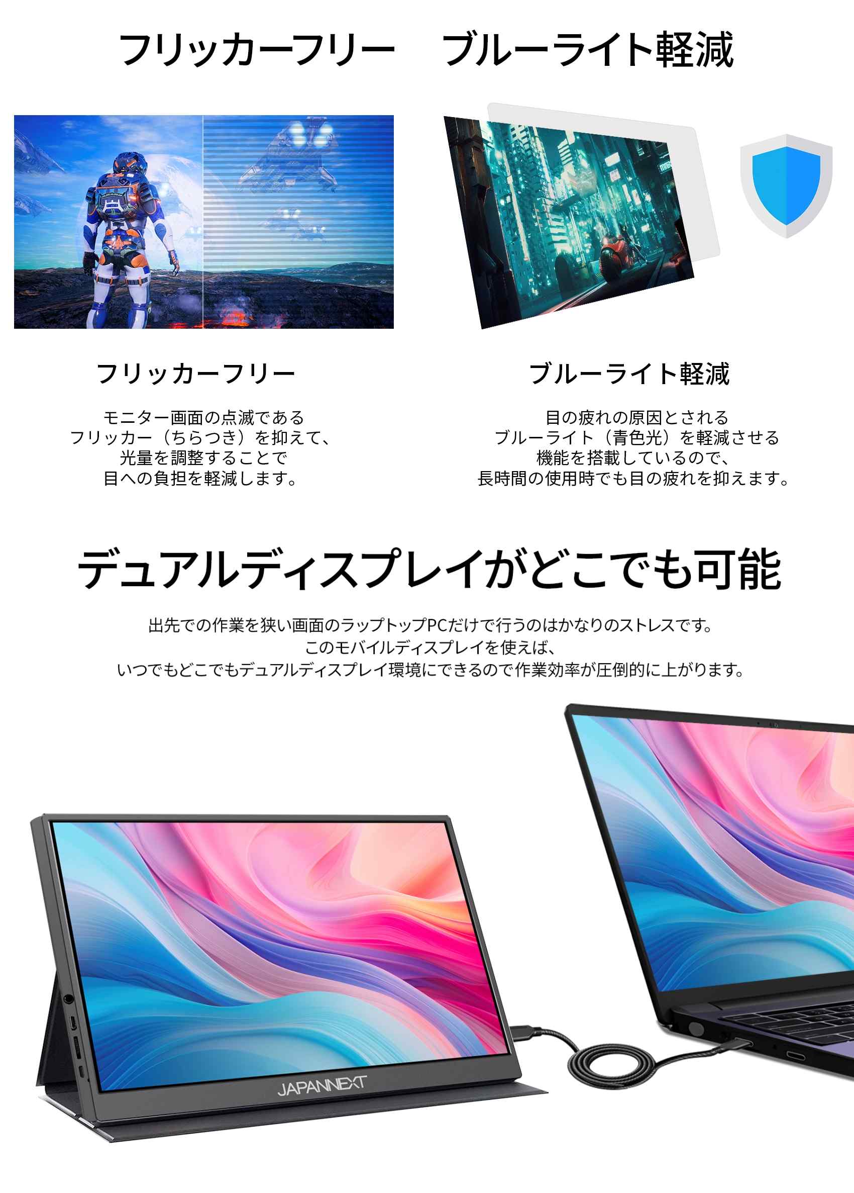 楽天市場】JAPANNEXT 10.5インチ IPSパネル フルHD+(1920x1280)解像度