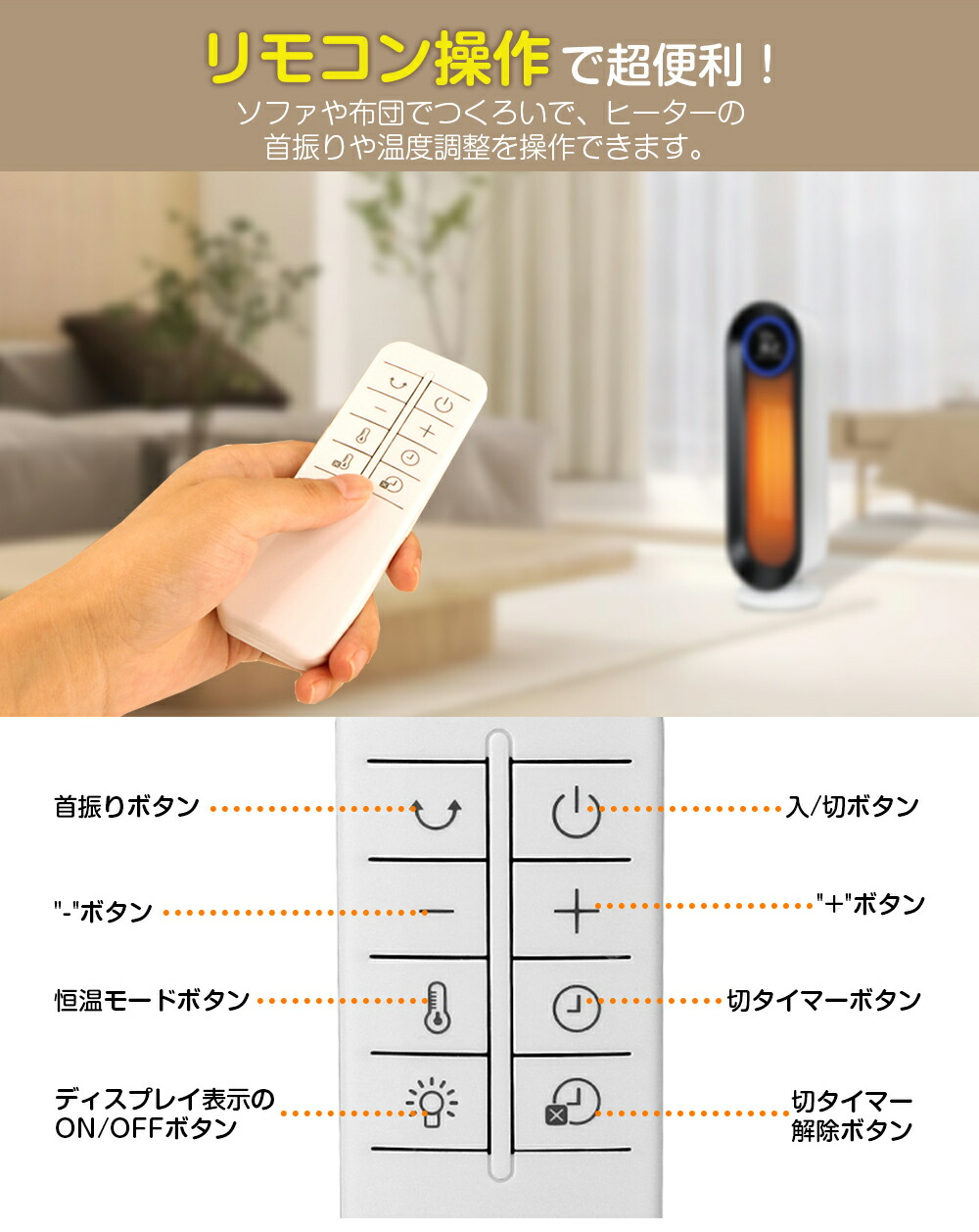 楽天市場】【楽天1位】セラミックファンヒーター 温風ヒーター 人感