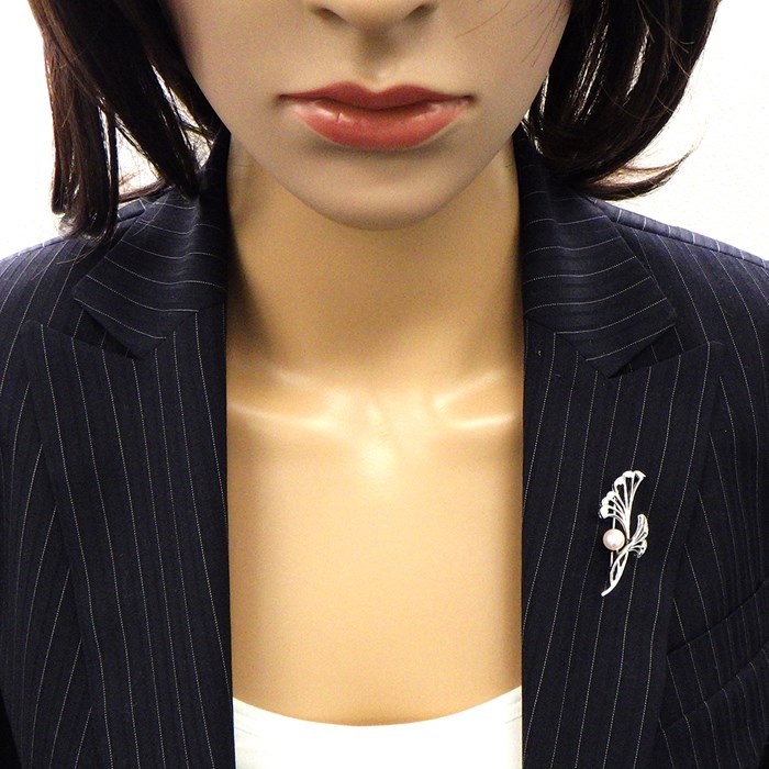 楽天市場】ミキモト MIKIMOTO ブローチ リーフ 葉 銀杏 イチョウ