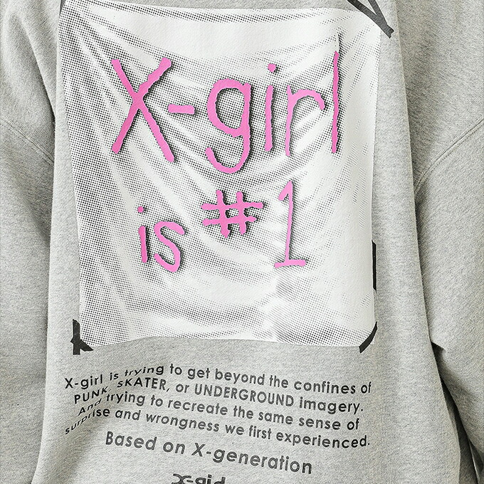 楽天市場】【 X-girl エックスガール 】 X-girl FLAG BIG SWEAT TOP