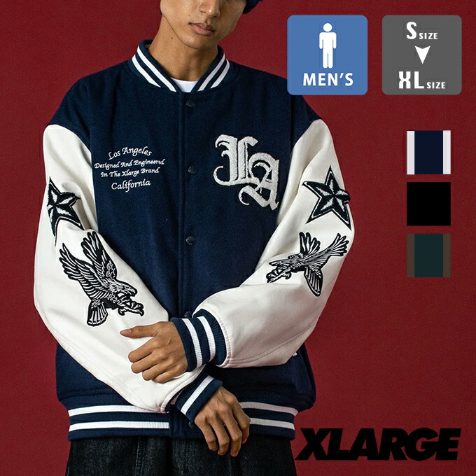 楽天市場】【 XLARGE エクストララージ 】 VARSITY JACKET バー