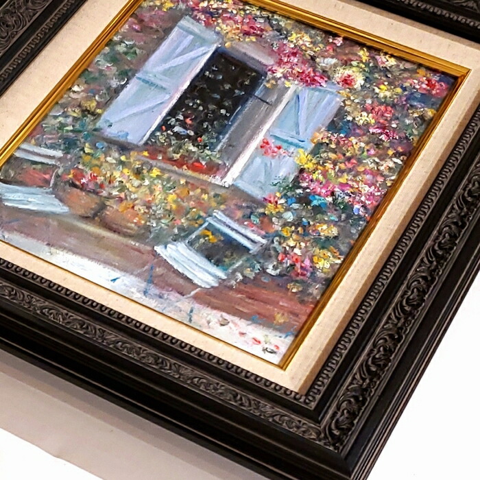 楽天市場】絵画 「花の咲く家」 油彩画 油絵 原画 風景画 F3