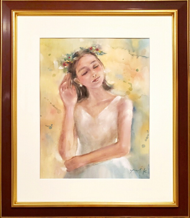 楽天市場】絵画 原画 「Muse〜芸術の女神」 水彩/パステル F6 ゴールド