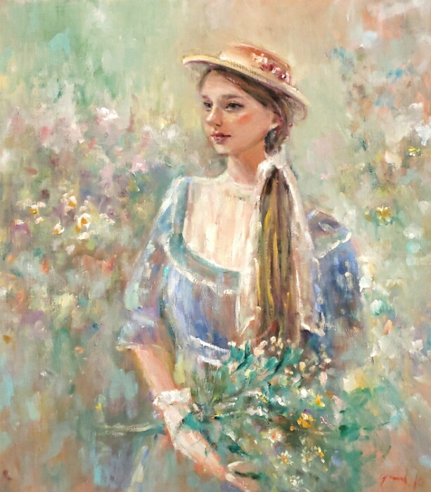 楽天市場】絵画 「Country Roads」 油彩画 油絵 原画 人物画 F10