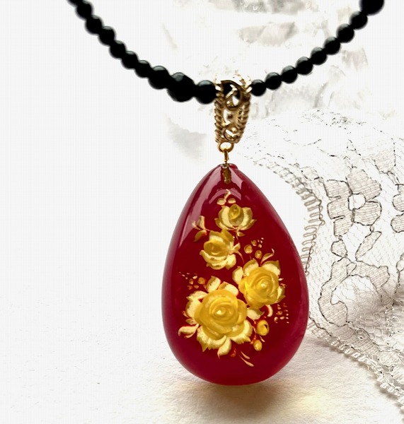 楽天市場】【還暦祝い 女性】【琥珀 ネックレス】インタリオ 薔薇