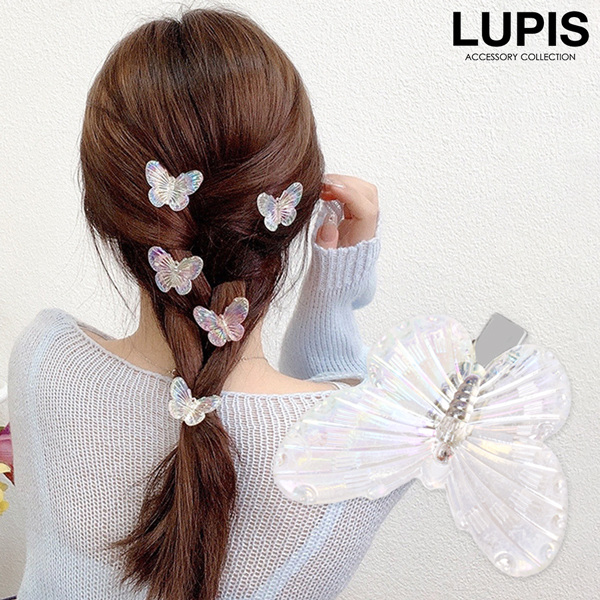 楽天市場】ヘアクリップ ヘアアクセサリー バタフライ 蝶々 オーロラ